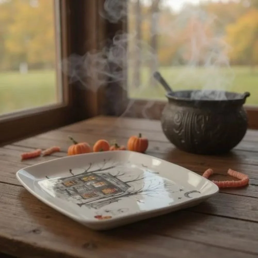 Potter's Studio‎ Halloween Haunted House Ceramic Serving Tray – 14